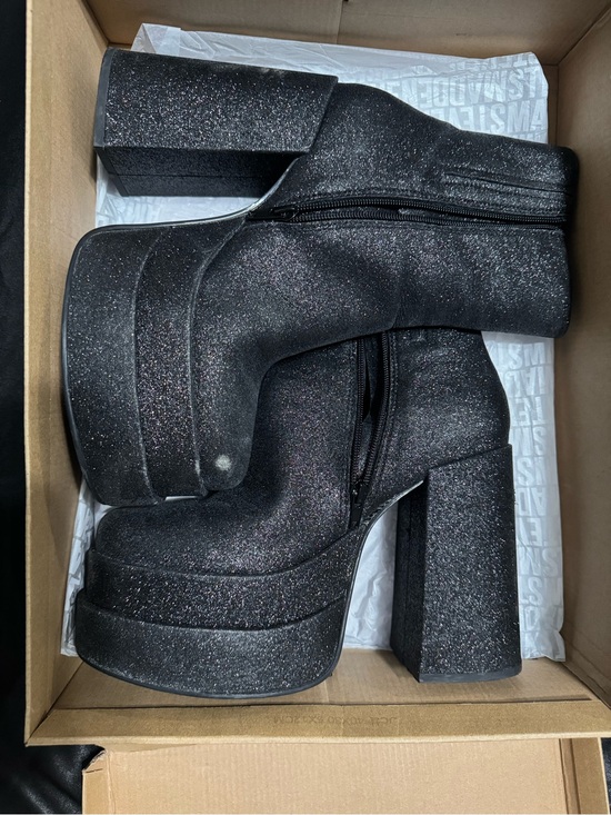 Steve Madden Shoes - Steve Madden Black Glitter Platform Block Heel Boots